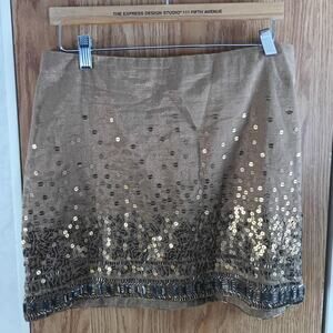 Jennifer Lopez Intricately Beaded Cotton Lurex Mini Skirt 6 Art Wear Party Y2K